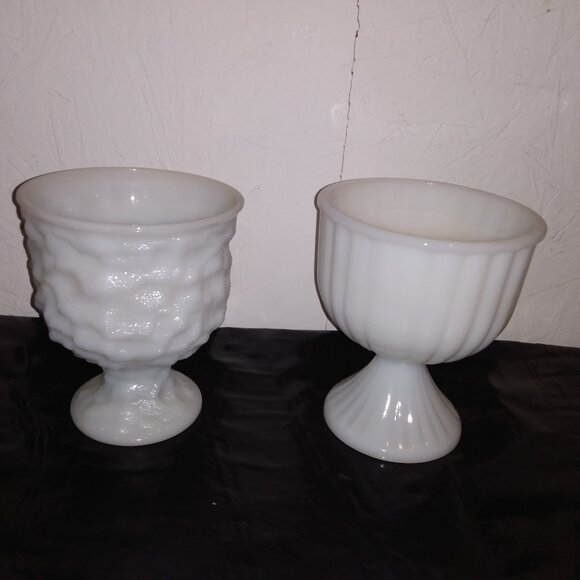 Vintage Milk Glass Vase/Planters - Picture 3 of 10